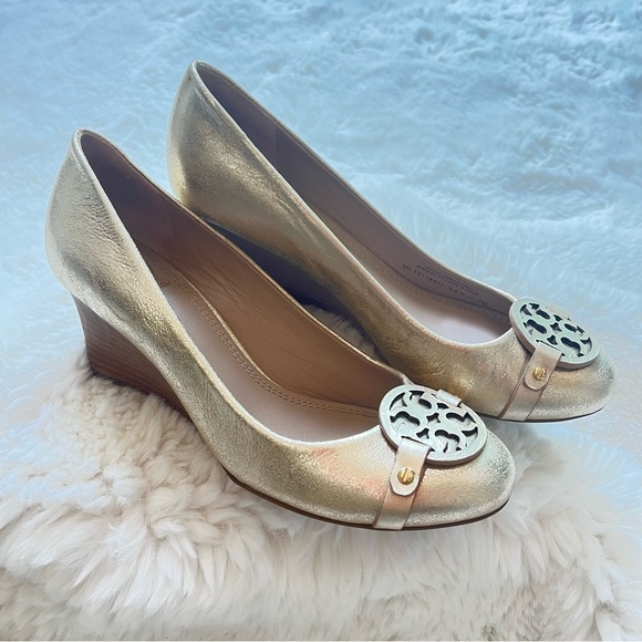 Tory Burch Mini Miller Wedge Gold 7 - Picture 2 of 13